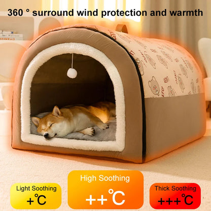 Big Dog Kennel Warm Winter Dog House Mat Detachable Washable Dog Bed Nest Deep Sleep Tent for Medium Large Dog House Supplies