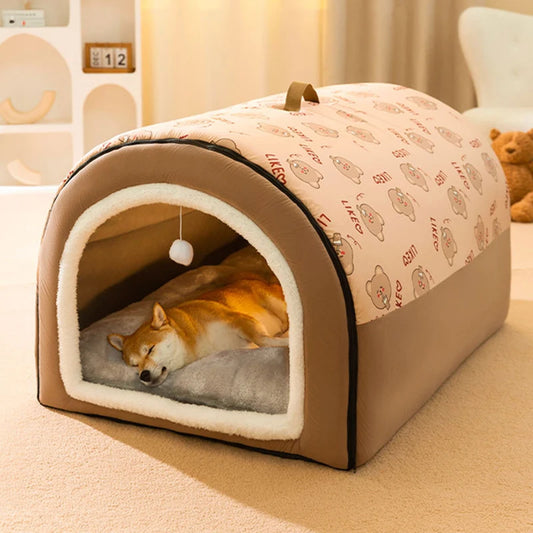 Big Dog Kennel Warm Winter Dog House Mat Detachable Washable Dog Bed Nest Deep Sleep Tent for Medium Large Dog House Supplies