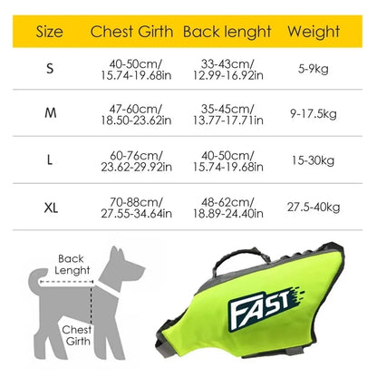 Pet Swimming Life Jacket Safety Vest for Dog in Summer Fashion Adjustable Reflective in Pool or Surfing Drifting Dog Life Vest