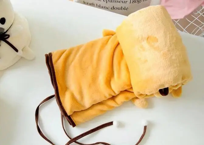 95x75cm/75x150cm soft shiba dog plush blanket coral fleece blanket throw nap office air condition blanket children