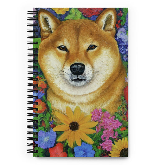 Spiral notebook - Shiba Flower Power