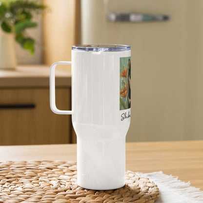 Travel mug with a handle - Shiba Charm