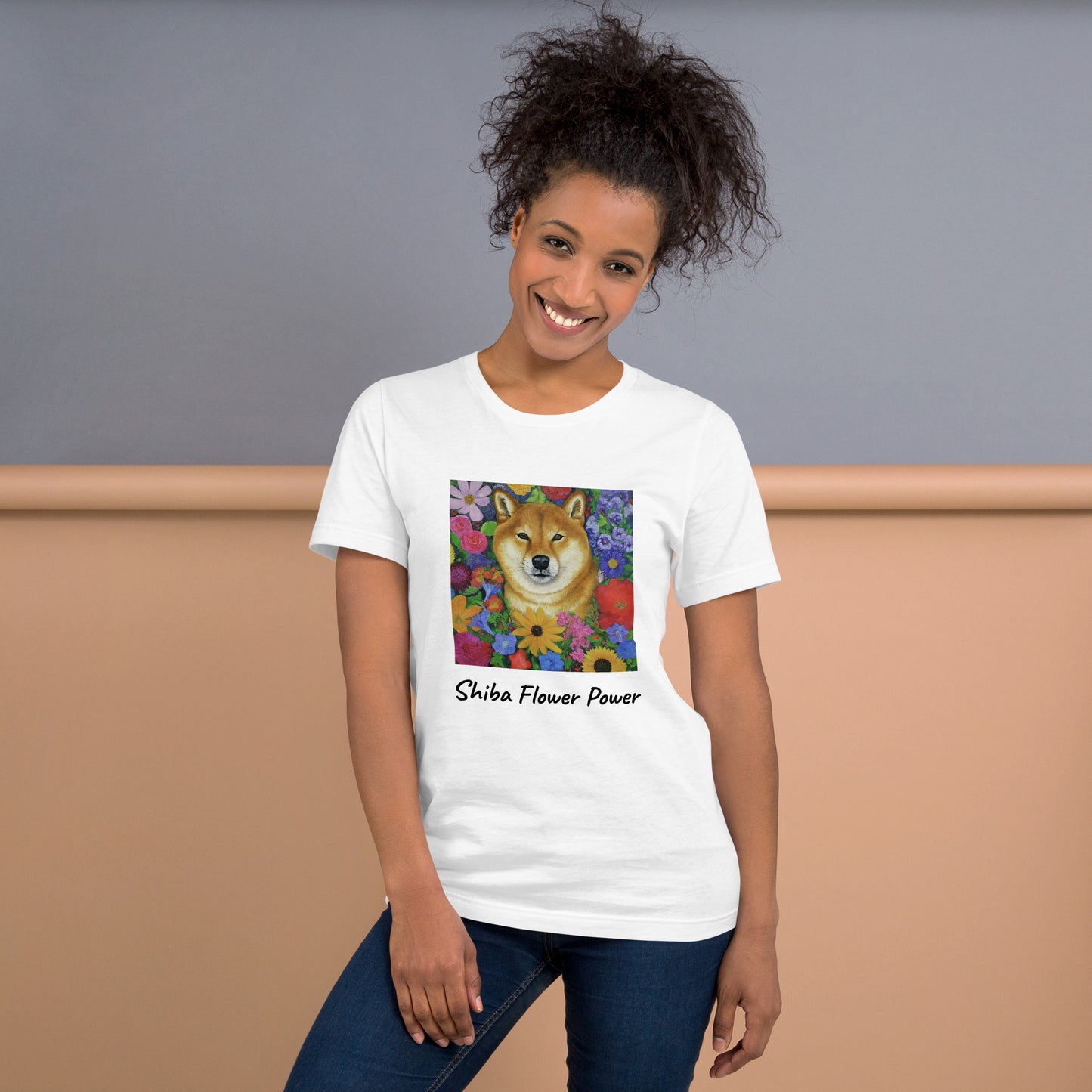 Unisex t-shirt - Shiba Flower Power